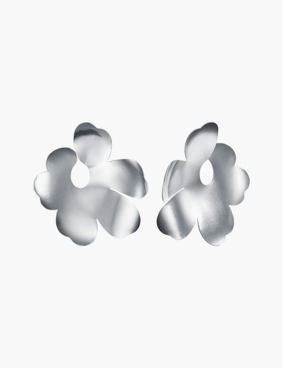 Unikko earrings, large, silver