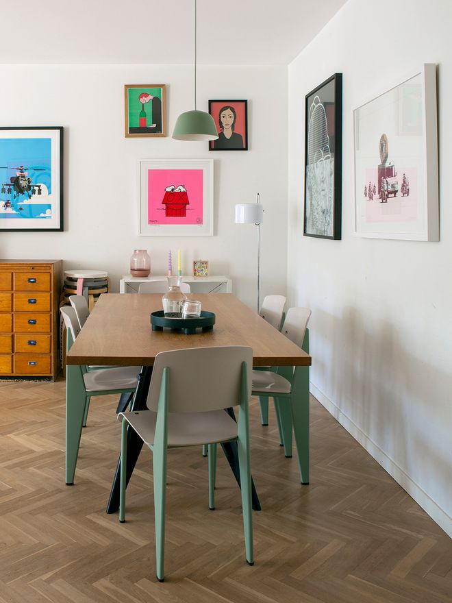 Vitra  EM Table 200 x 90 cm, oak - deep black