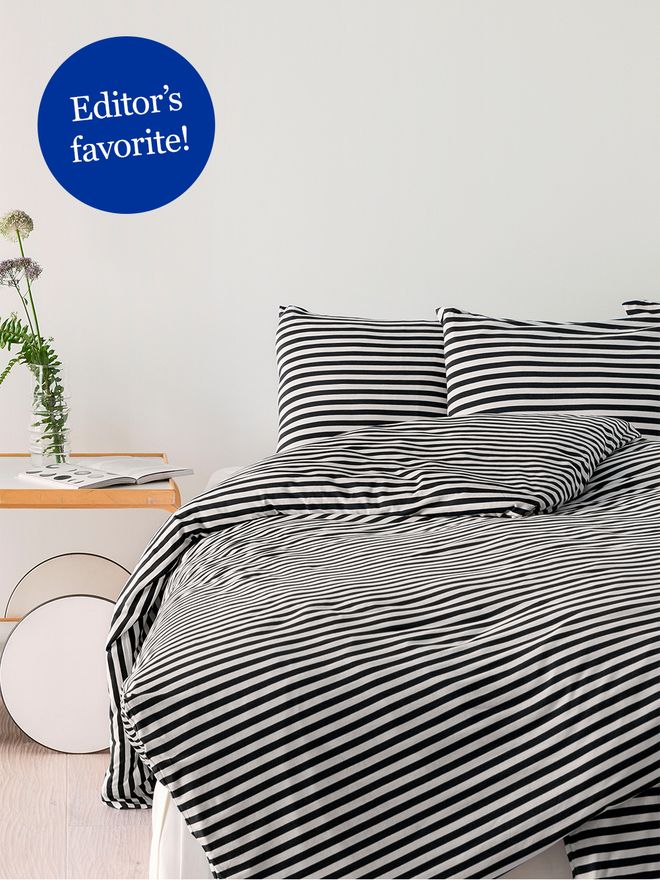 Marimekko Tasaraita duvet cover 150 x 210 cm, black - white