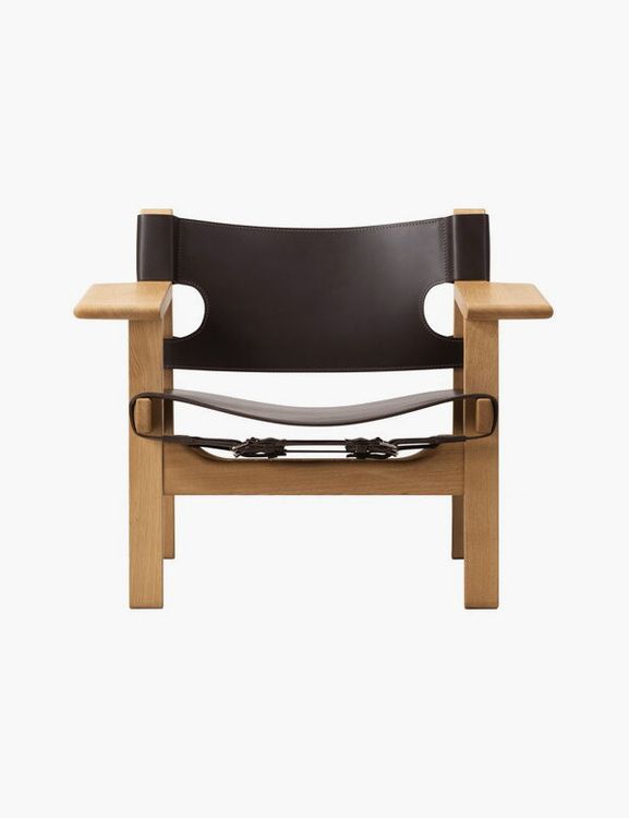 The Spanish Chair, dark brown saddle leather - oiled oak
