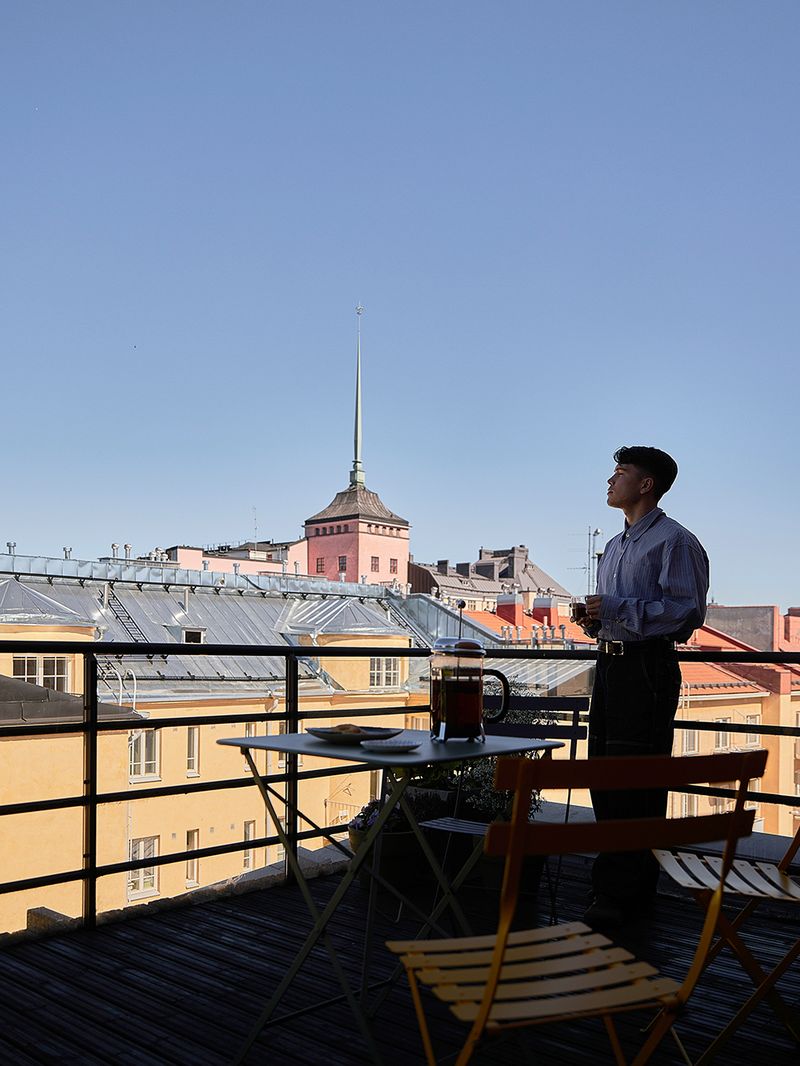 Ildar Wafin asuu kaksiossa, johon lisätilaa tuo hulppea kattoterassi ...