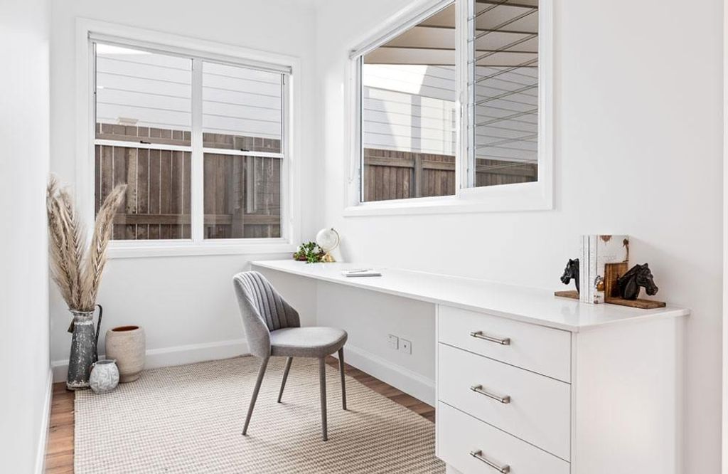 Project Campbell (white desk with 3 white drawer on the side)