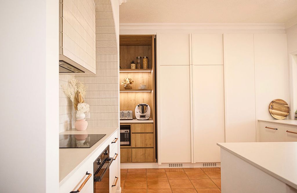 Coastal Boho Delight (Kitchen in Front of Cabinet)
