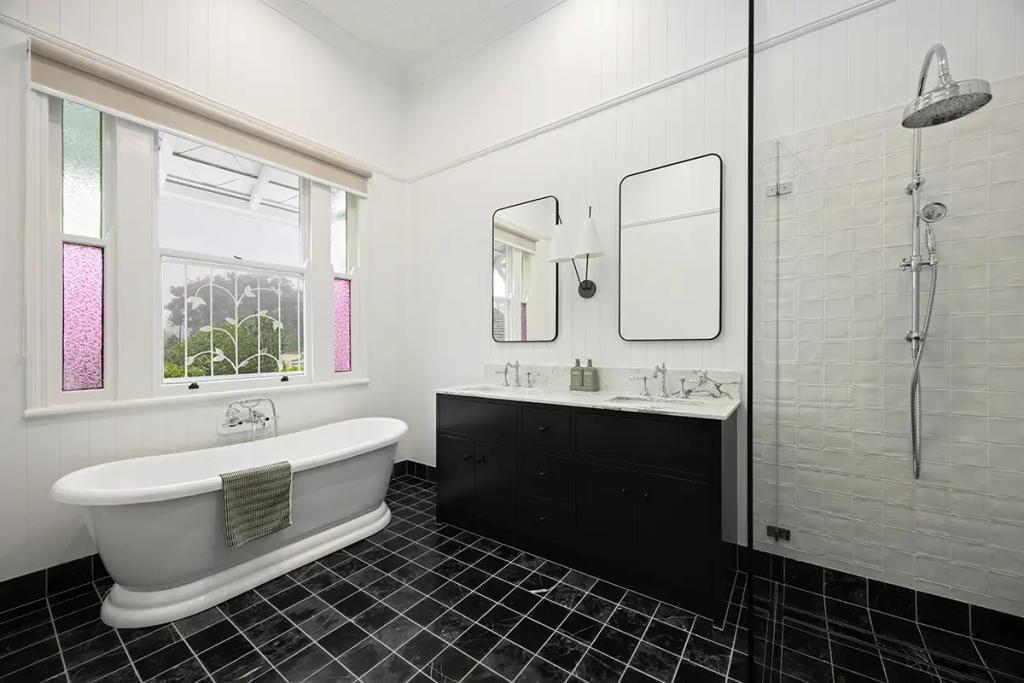 Project Franklin (Monochrome bathroom with freestanding tub and walk-in shower)