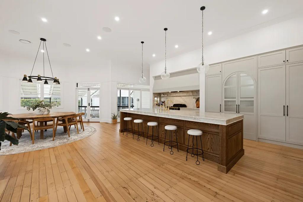 Project Franklin (Airy kitchen and dining space with natural wood floors)