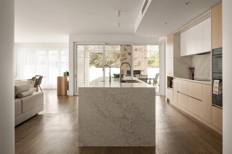 Mineral surface kitchen benchtop in a contemporary Toowoomba home — Weston Kitchens & Bathrooms