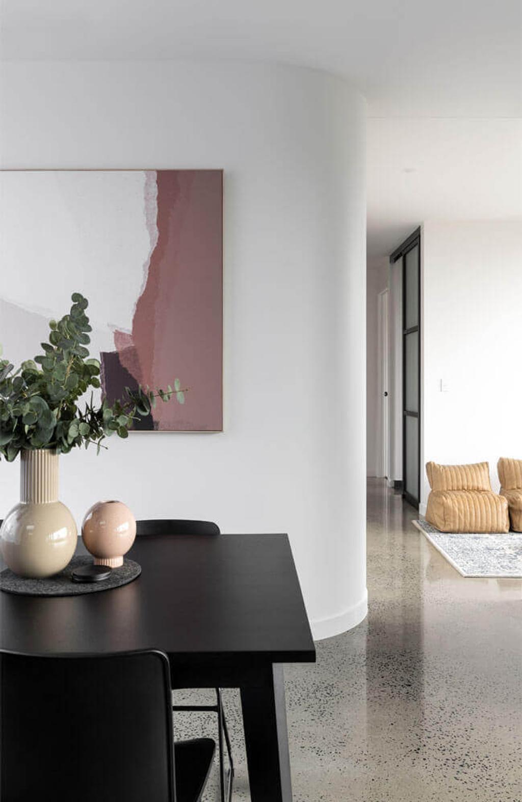 Project Keira (keira black dining table with white round wall)