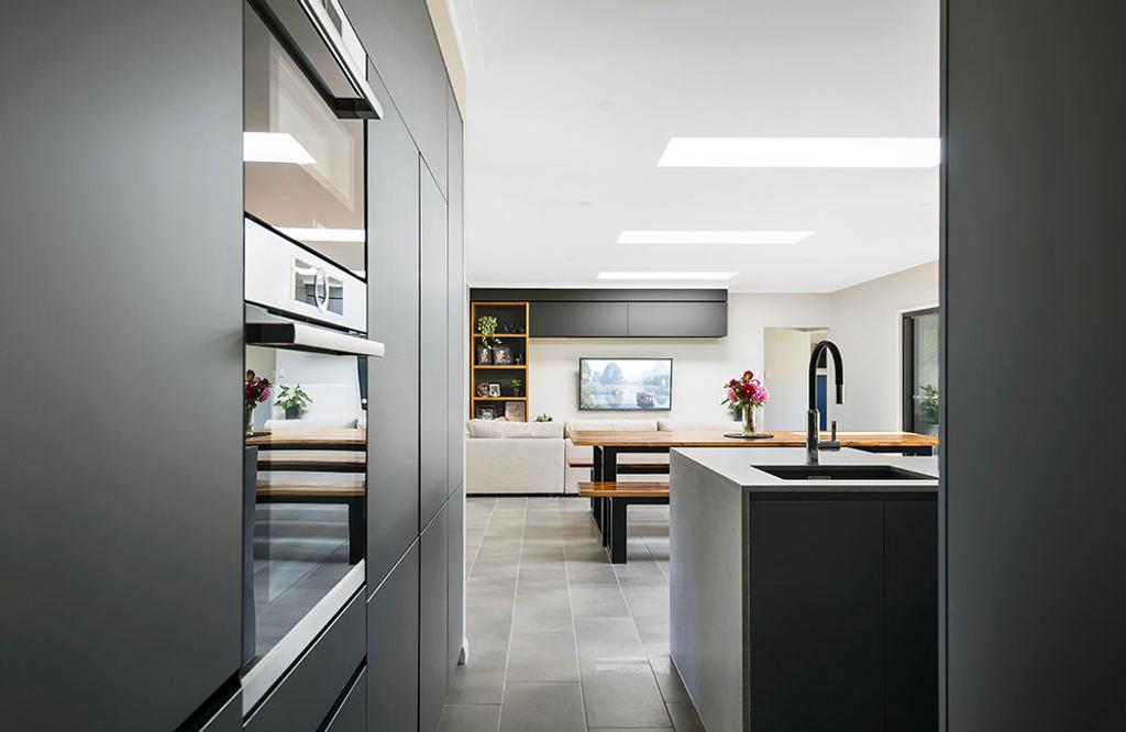 Project Tremorne (gray kitchen equipment cabinets)