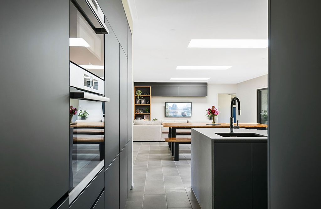 Project Tremorne (gray kitchen equipment cabinets)