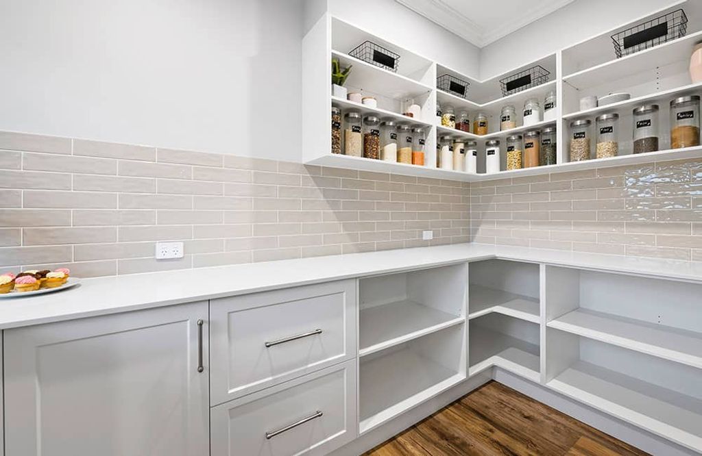 Project Flagstone (pantry in white cabinet design)