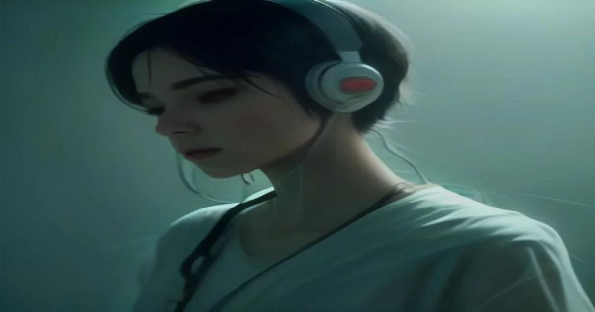 A patient engaging with an AI-driven adaptive musical therapy system in a clinical setting.