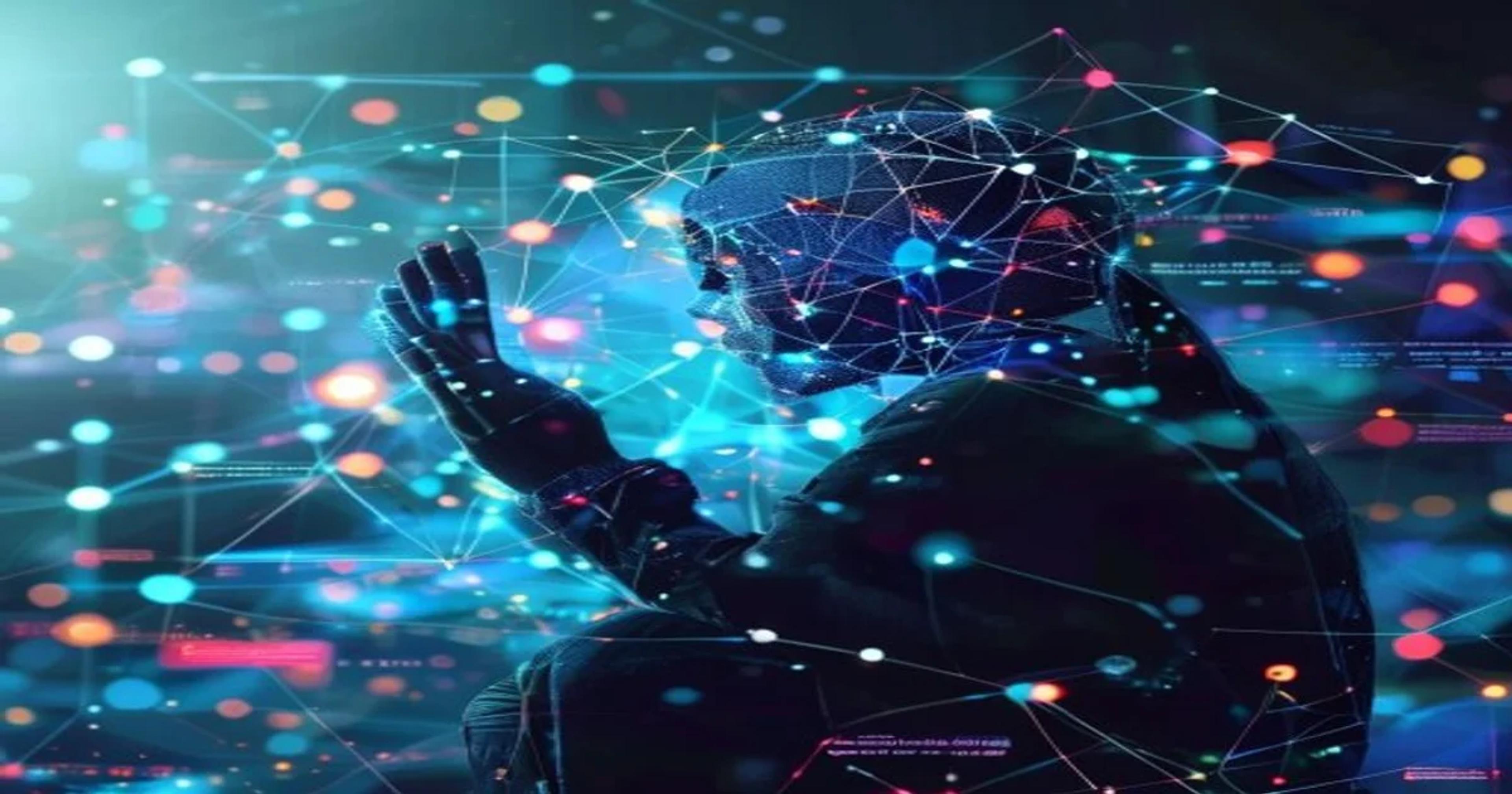 AI algorithm visualizing data to prevent homelessness, showing interconnectedness and support systems.