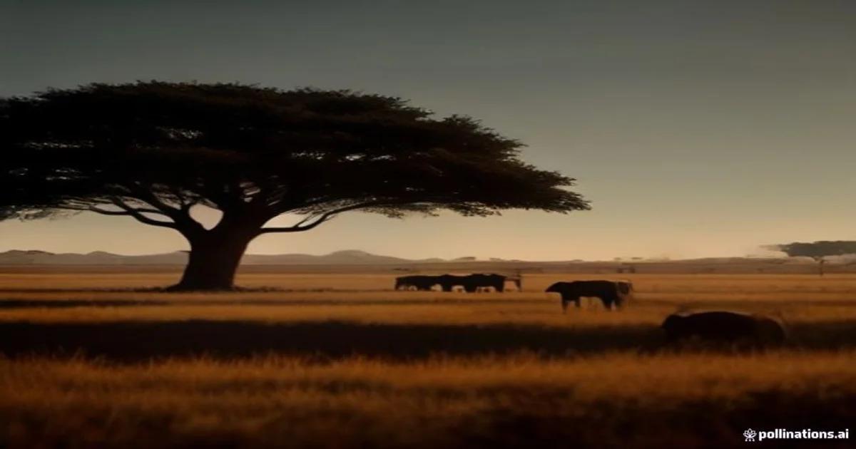 Autonomous drone monitoring wild elephants using AI sensors in a high-tech conservation setting.