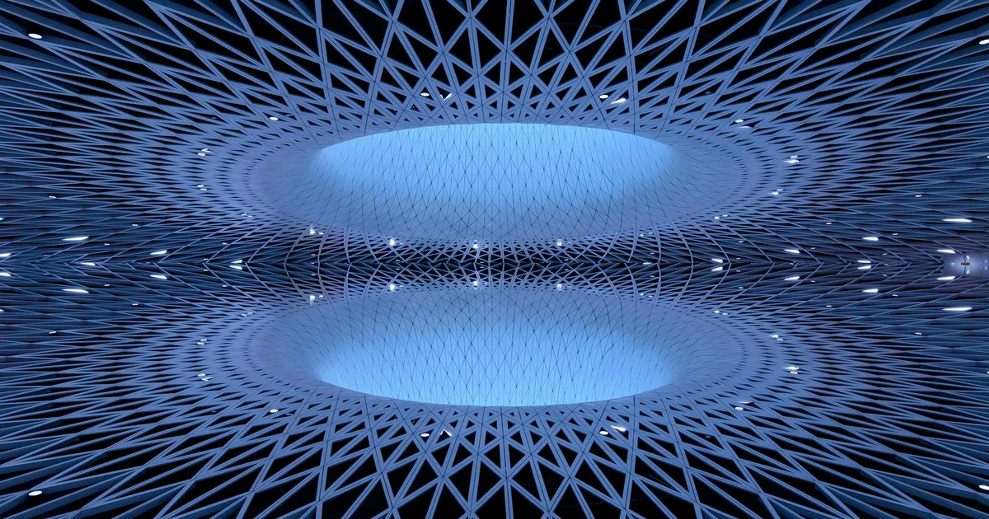 Digital fingerprint icon overlaid on a network of data, symbolizing AI content authentication.