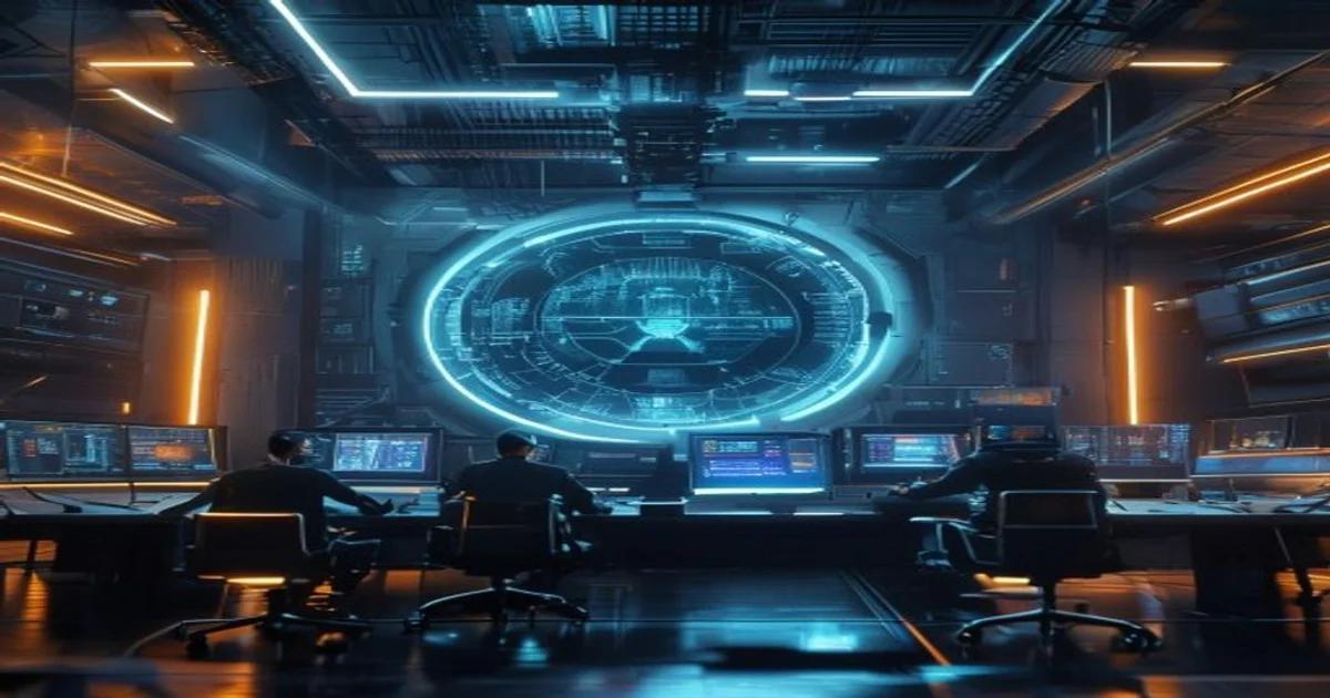 AI systems enhancing nuclear safety and operational efficiency in a modern control room environment.