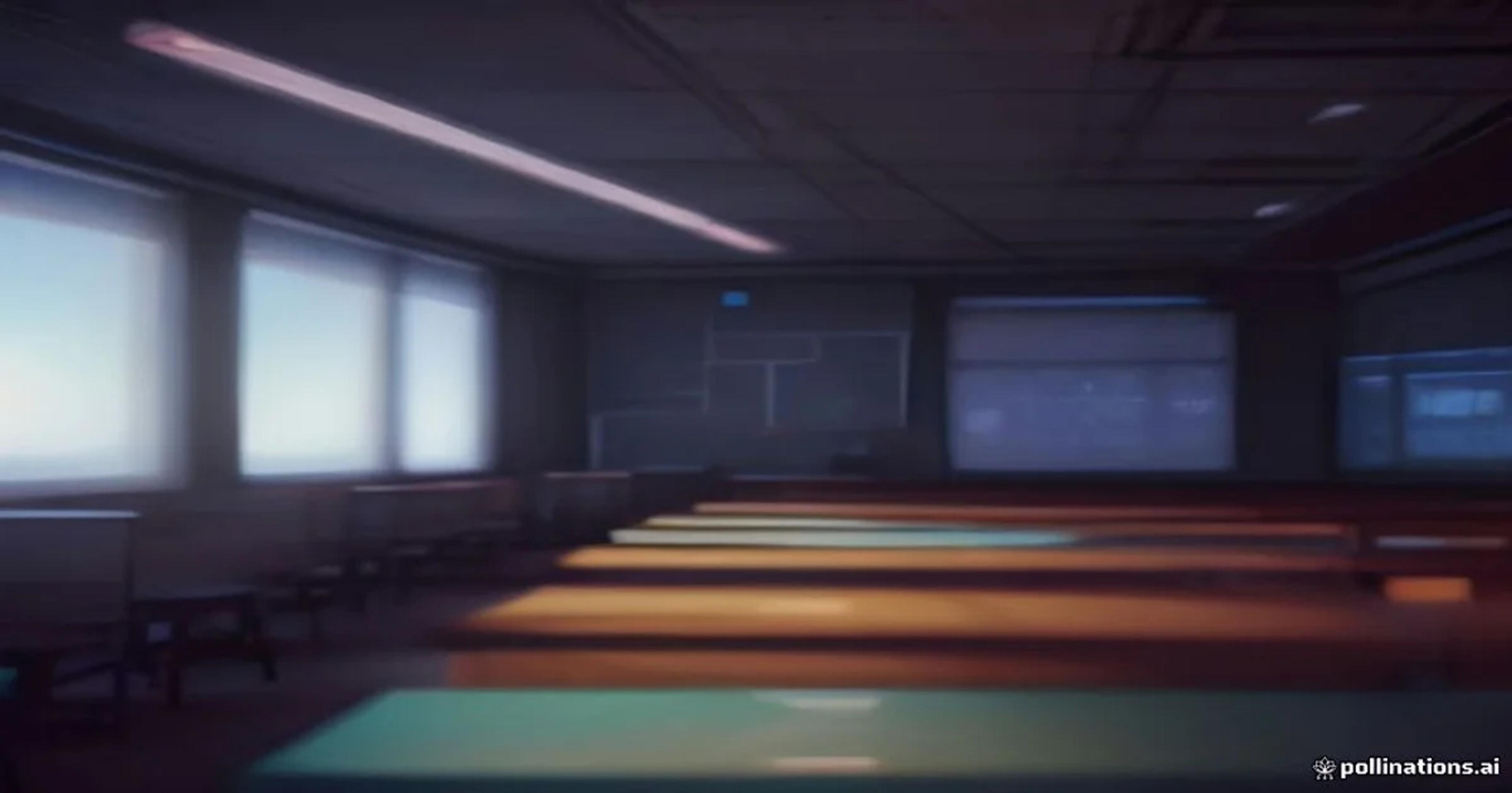 A conceptual illustration of students interacting with AI-driven holographic curriculum interfaces in a classroom.