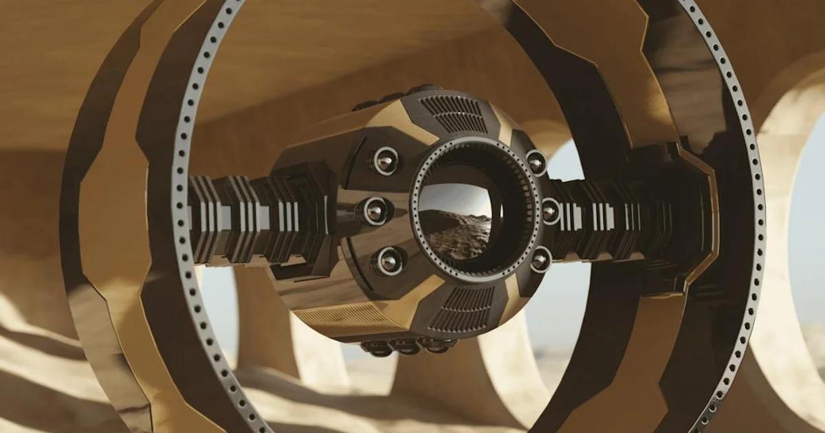 Autonomous robotic systems extracting rare earth minerals in a high-tech facility.