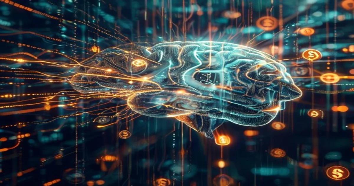 Visual representation of user data feeding into an AI system, symbolizing its role as an economic driver.