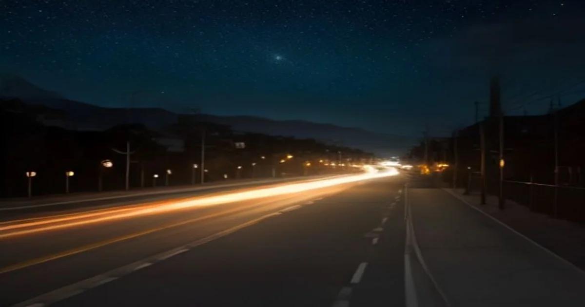 An overhead view of a modern city showing localized intelligent light control to protect the dark sky.