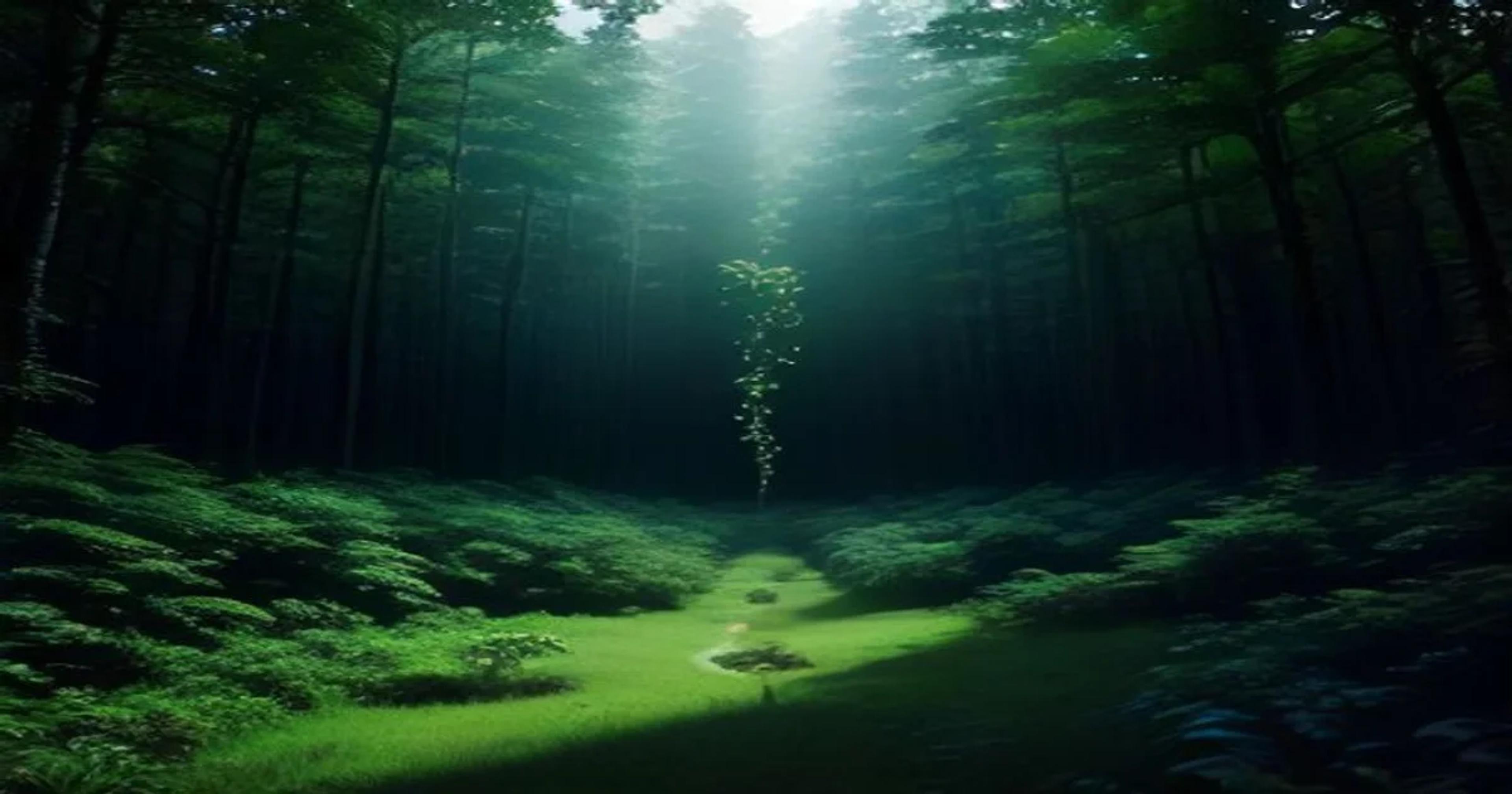Autonomous aerial drones dispersing seeds in a restored ecosystem powered by smart AI systems.