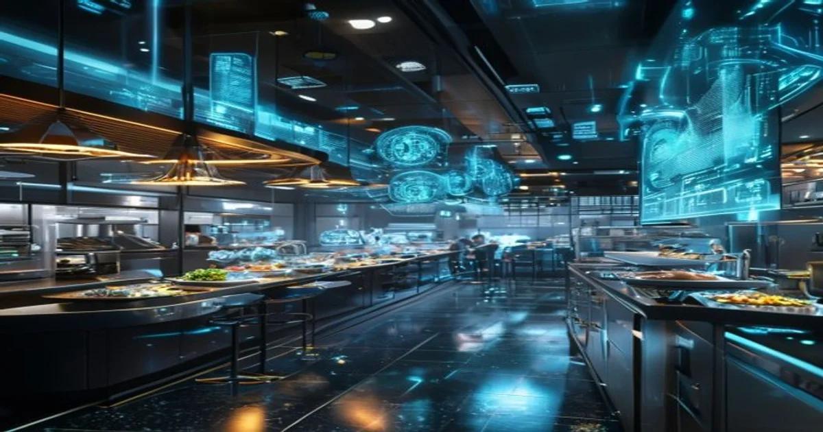 AI-powered waste tracking system installed in a modern restaurant kitchen environment.