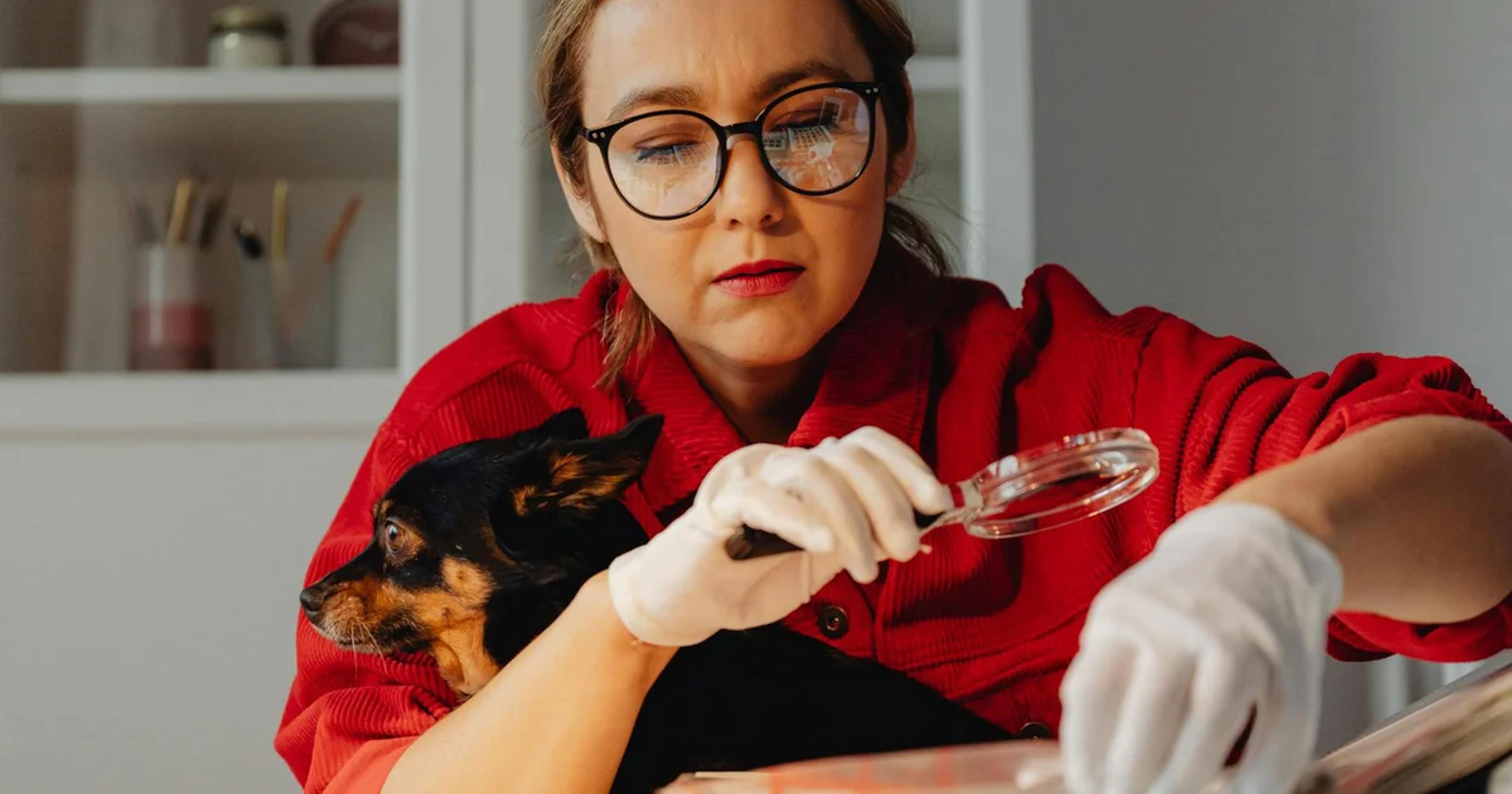 An image depicting a digital detective identifying AI impersonation with advanced holographic technology.