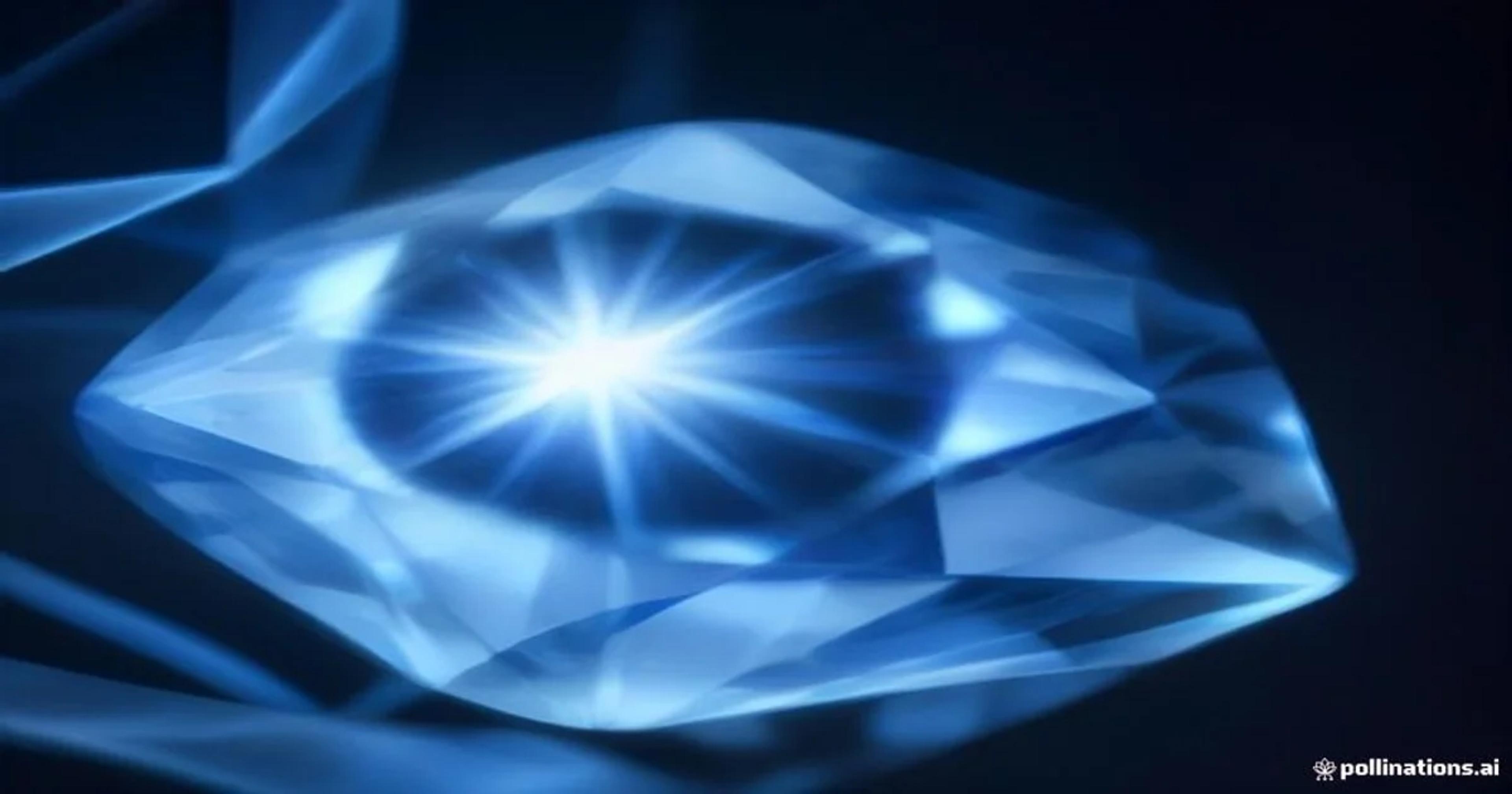 An advanced laser scanner analyzing a high-value gemstone with neural network overlay