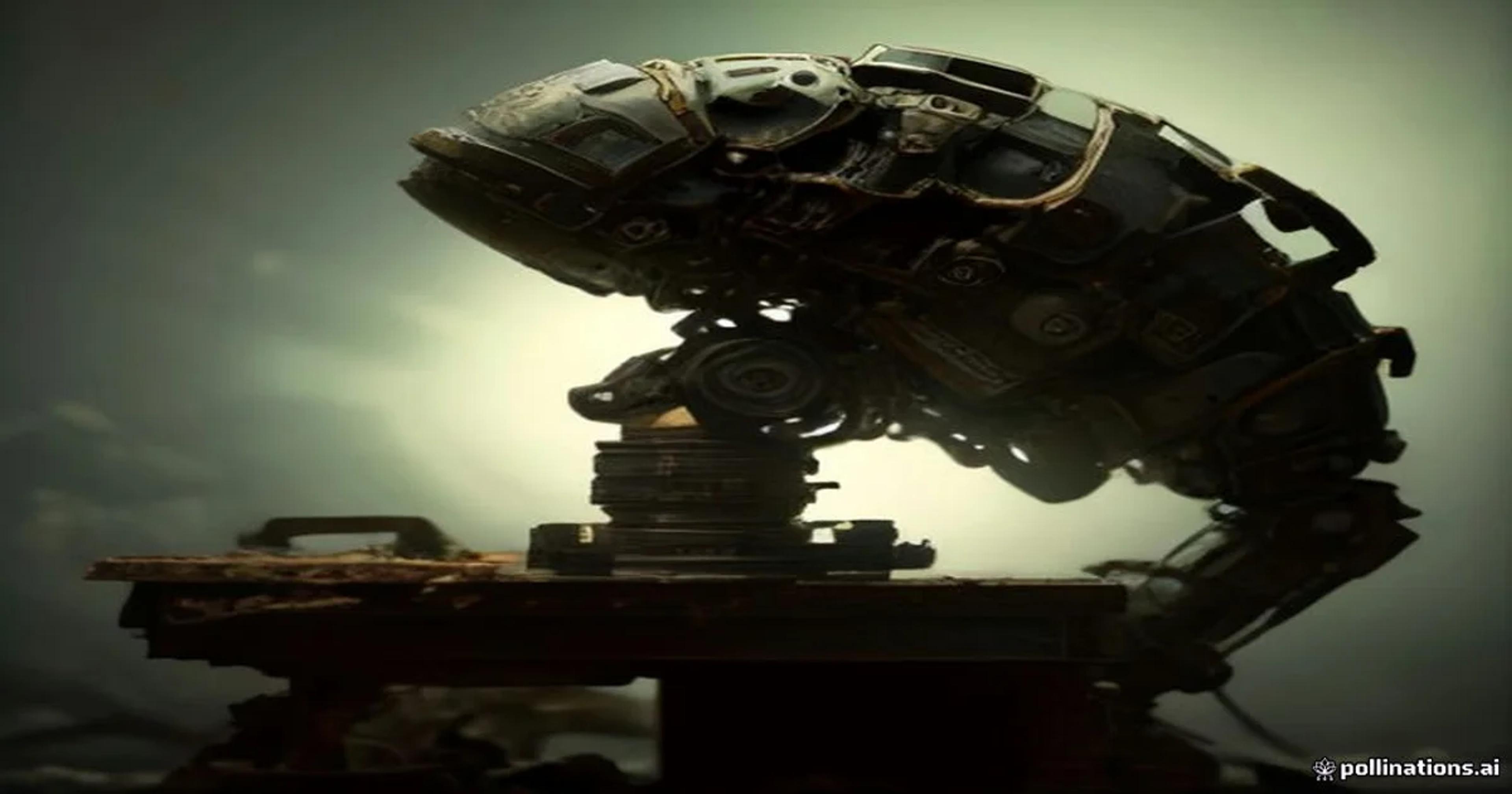 Advanced AI robotic arm meticulously restoring delicate historical film and archival documents.