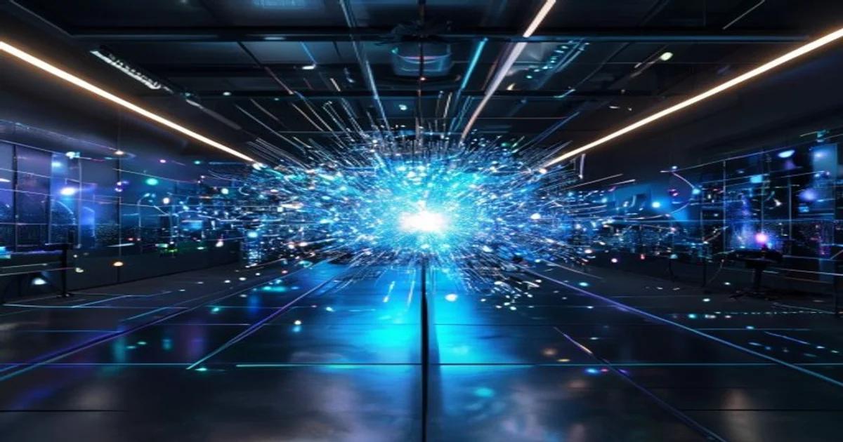 A visually striking representation of an AI system's creative process, generating art.