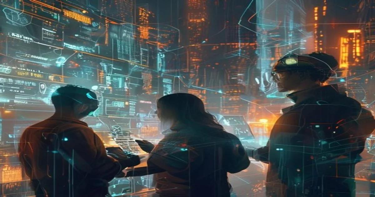 People from various backgrounds interacting with AI systems designed for accessibility and fairness.