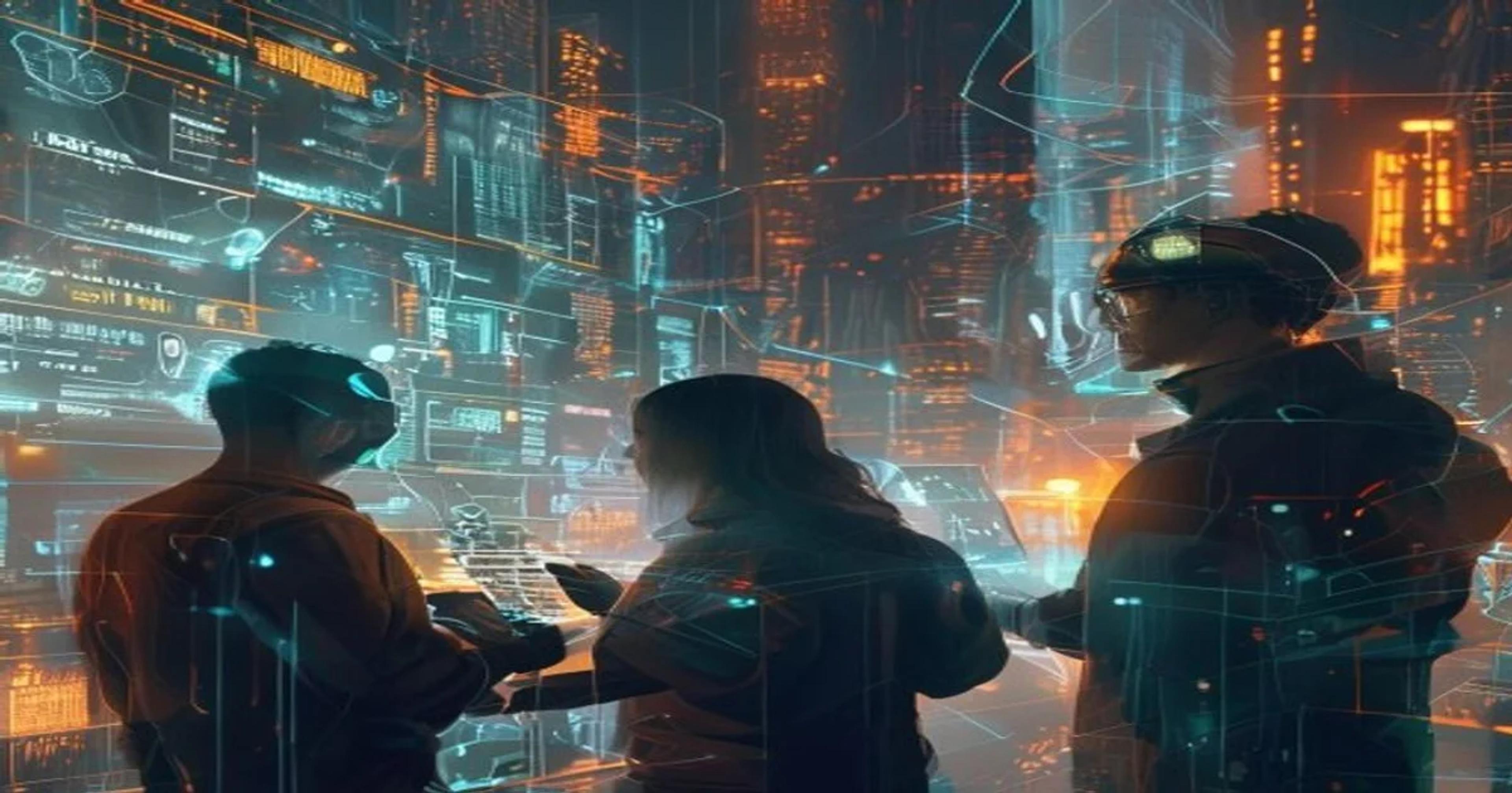 People from various backgrounds interacting with AI systems designed for accessibility and fairness.