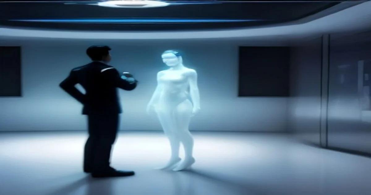 A sophisticated AI interface assisting diplomats in a high-stakes international summit environment.