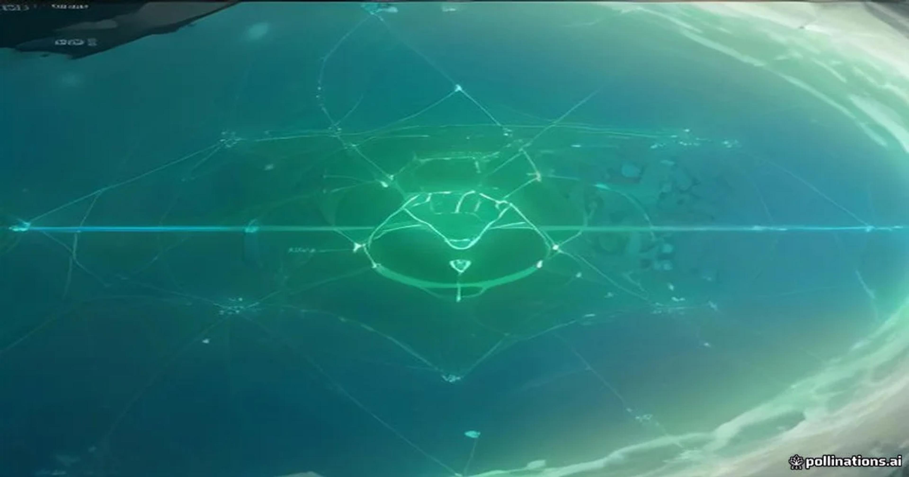 A conceptual visualization showing artificial intelligence nodes connecting global data points for humanitarian aid optimization.