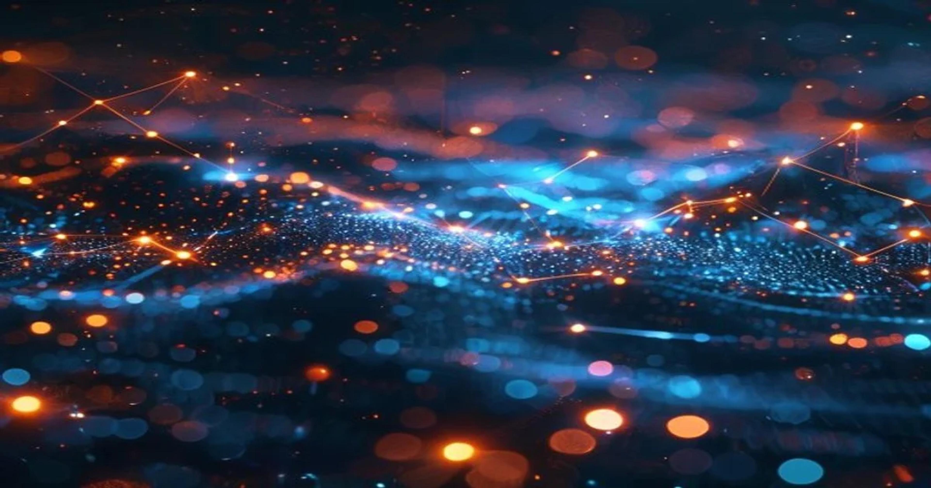 A futuristic digital ledger system visually representing content provenance and authentication across a global network.