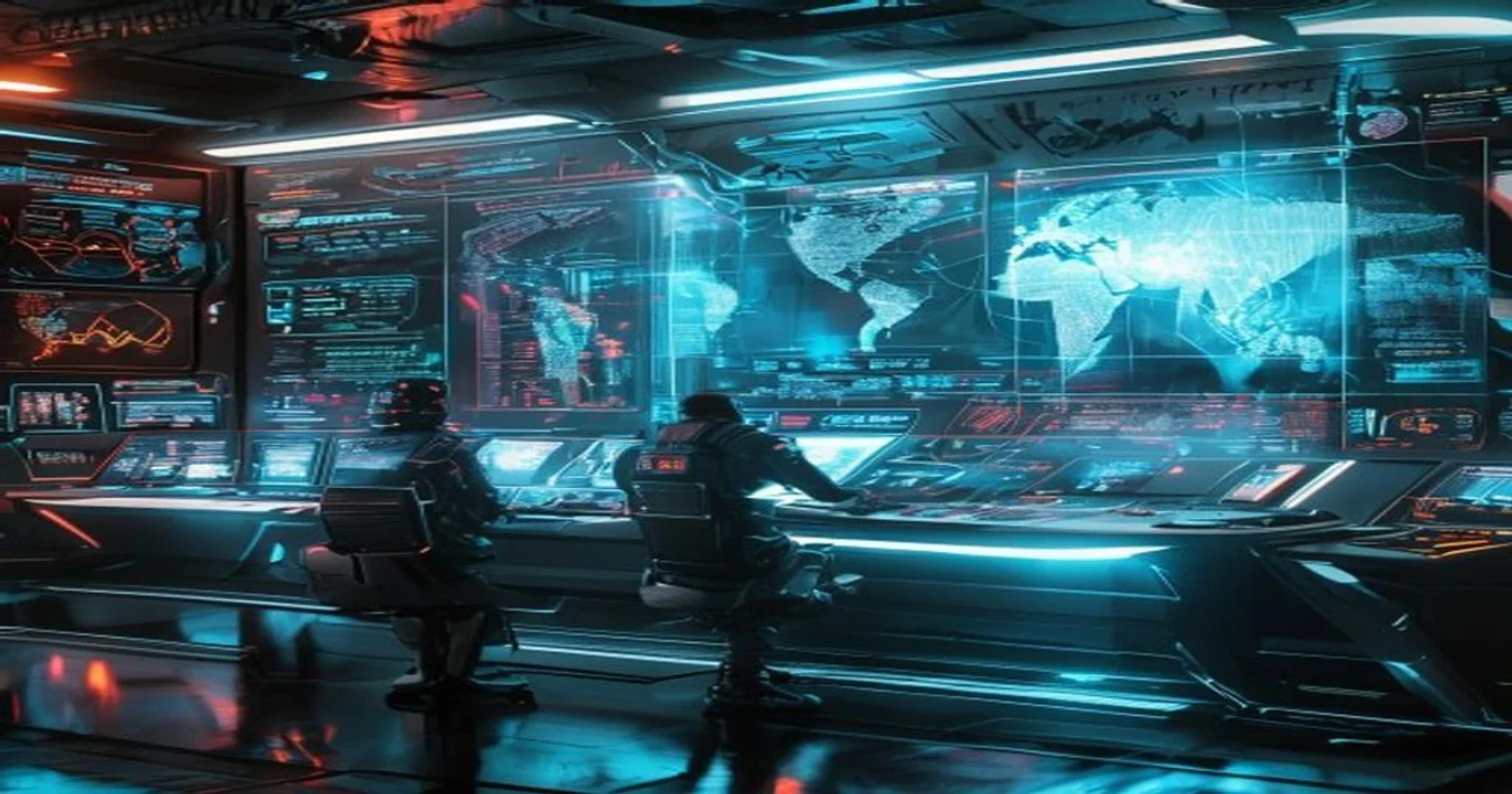 AI-powered strategic defense planning system displaying global threat intelligence and operational deployments.