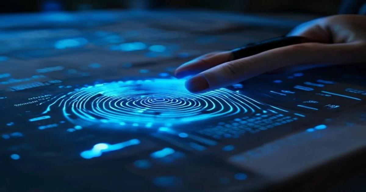 An advanced digital interface analyzing research papers for integrity and authenticity.