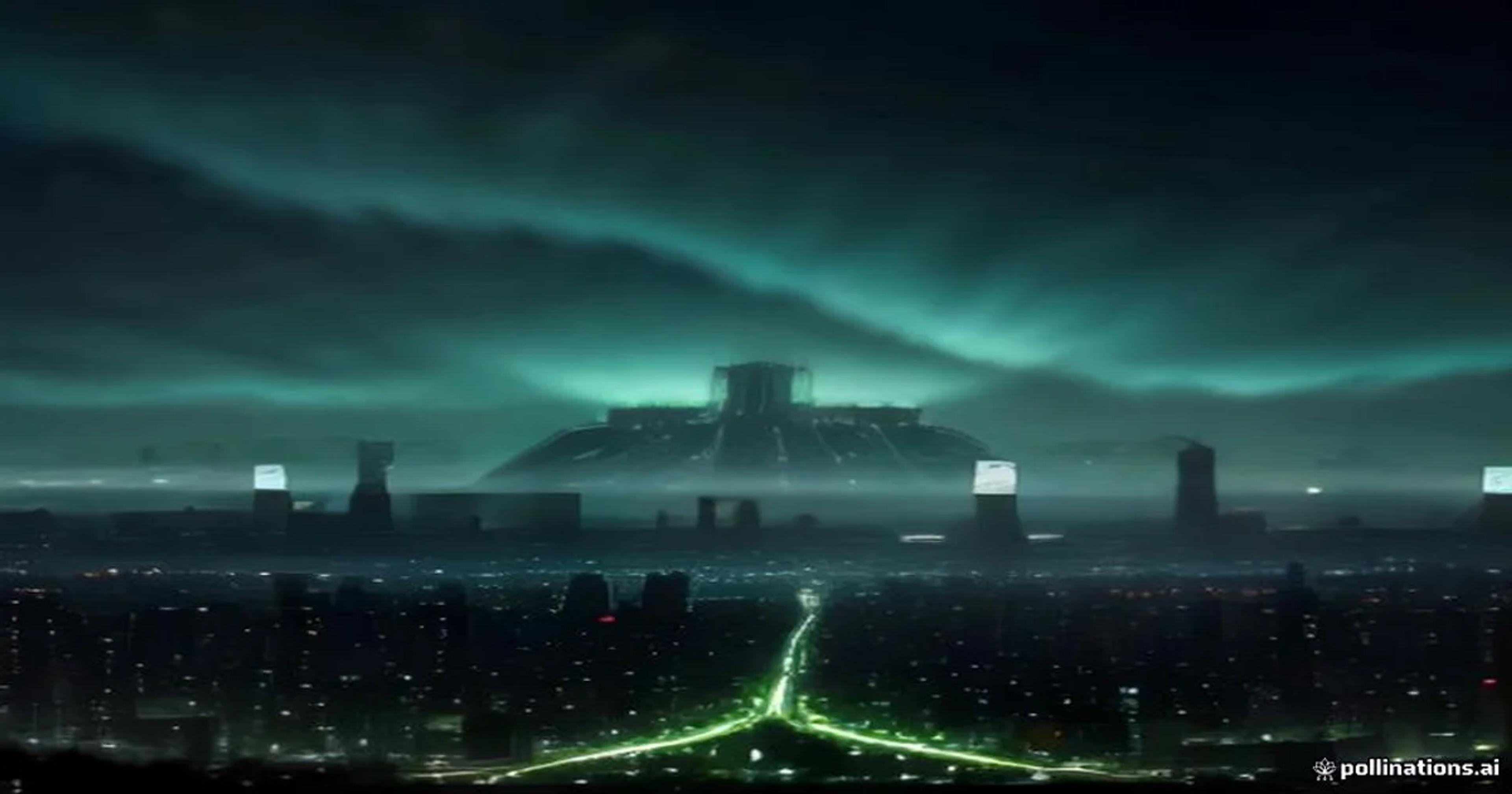 A conceptual vision of a green, AI-managed smart city architecture optimizing urban temperatures.