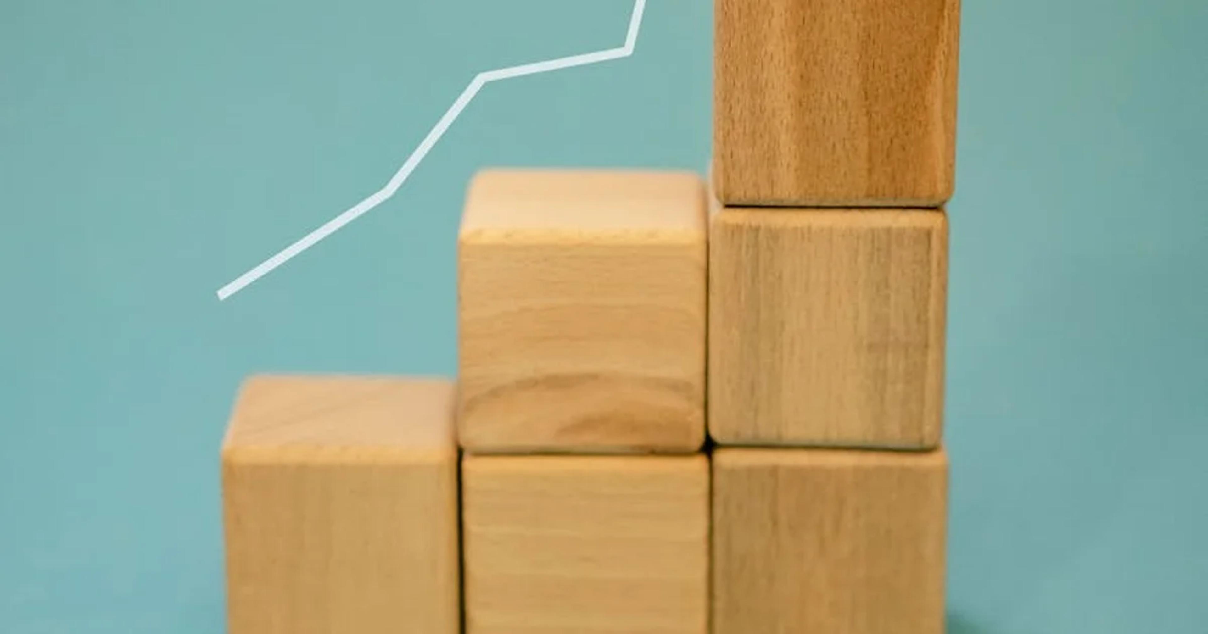 Illustration showing AI stock market trends with growth and potential volatility.
