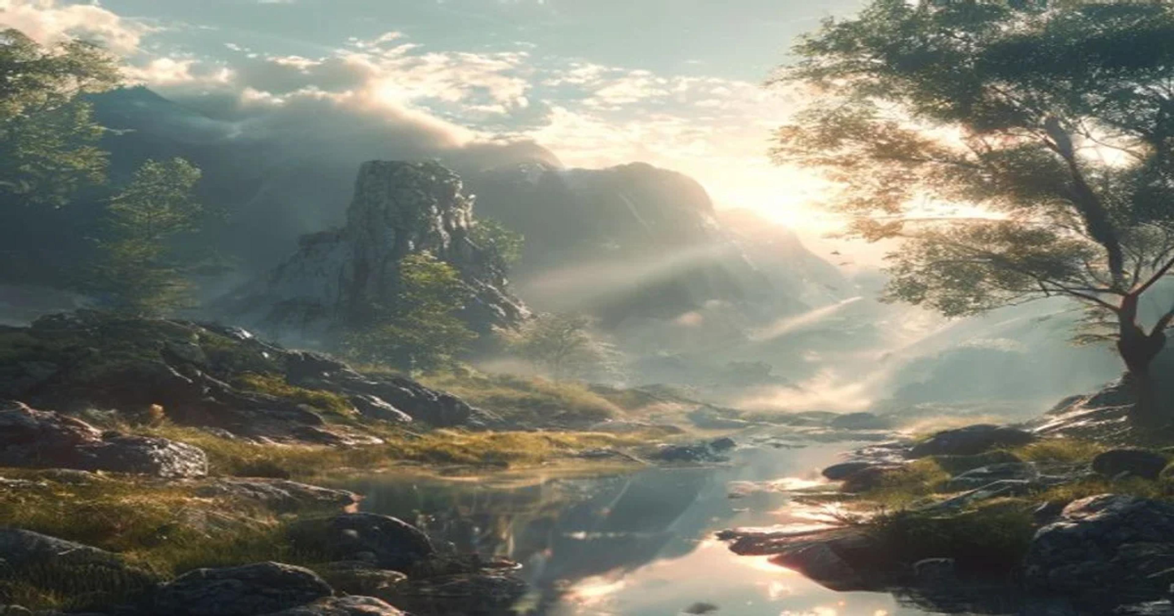 AI art merging with nature, showcasing augmented aesthetics.