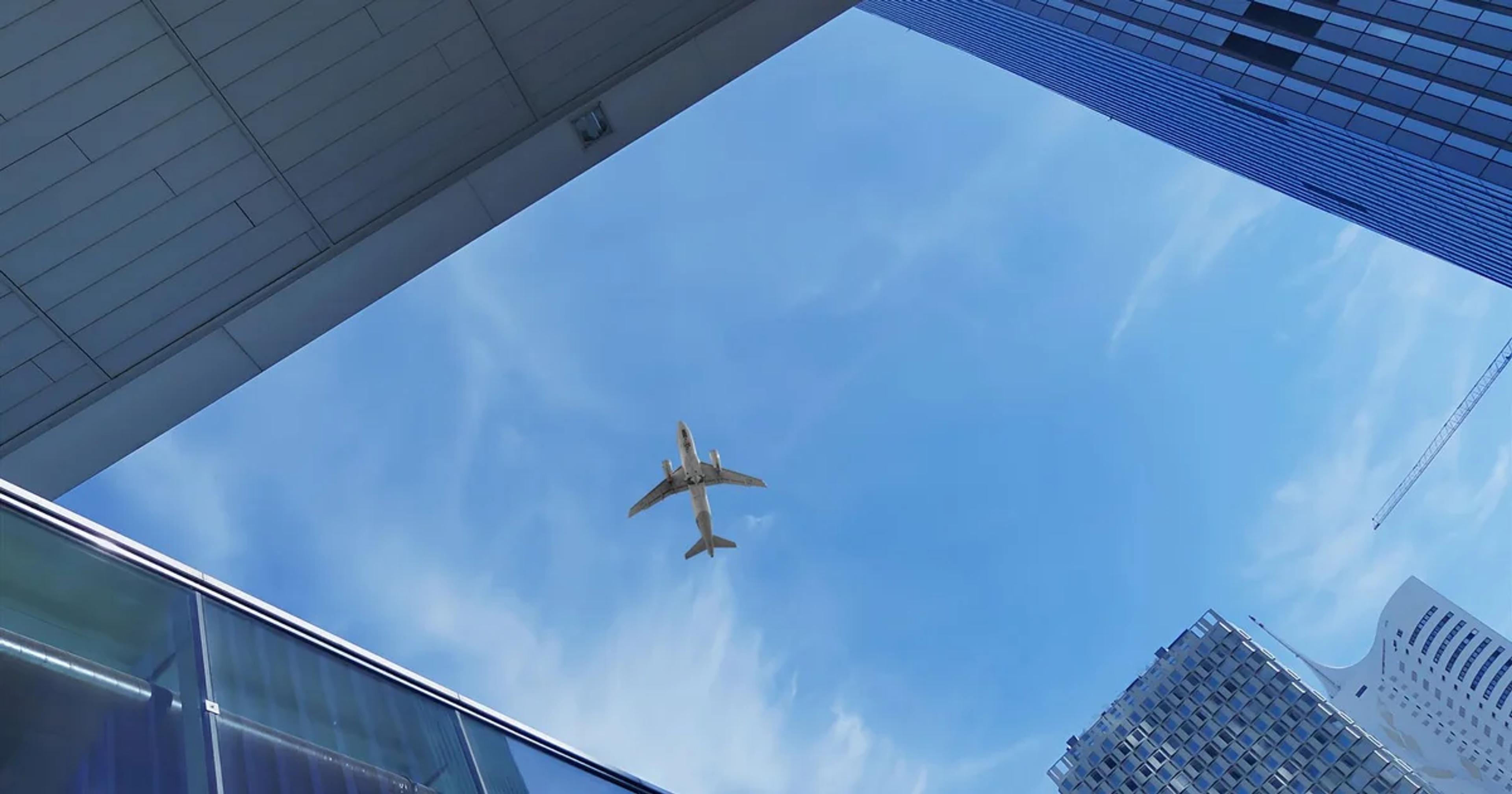 A conceptual representation of an AI-optimized flight trajectory path over a digital globe.