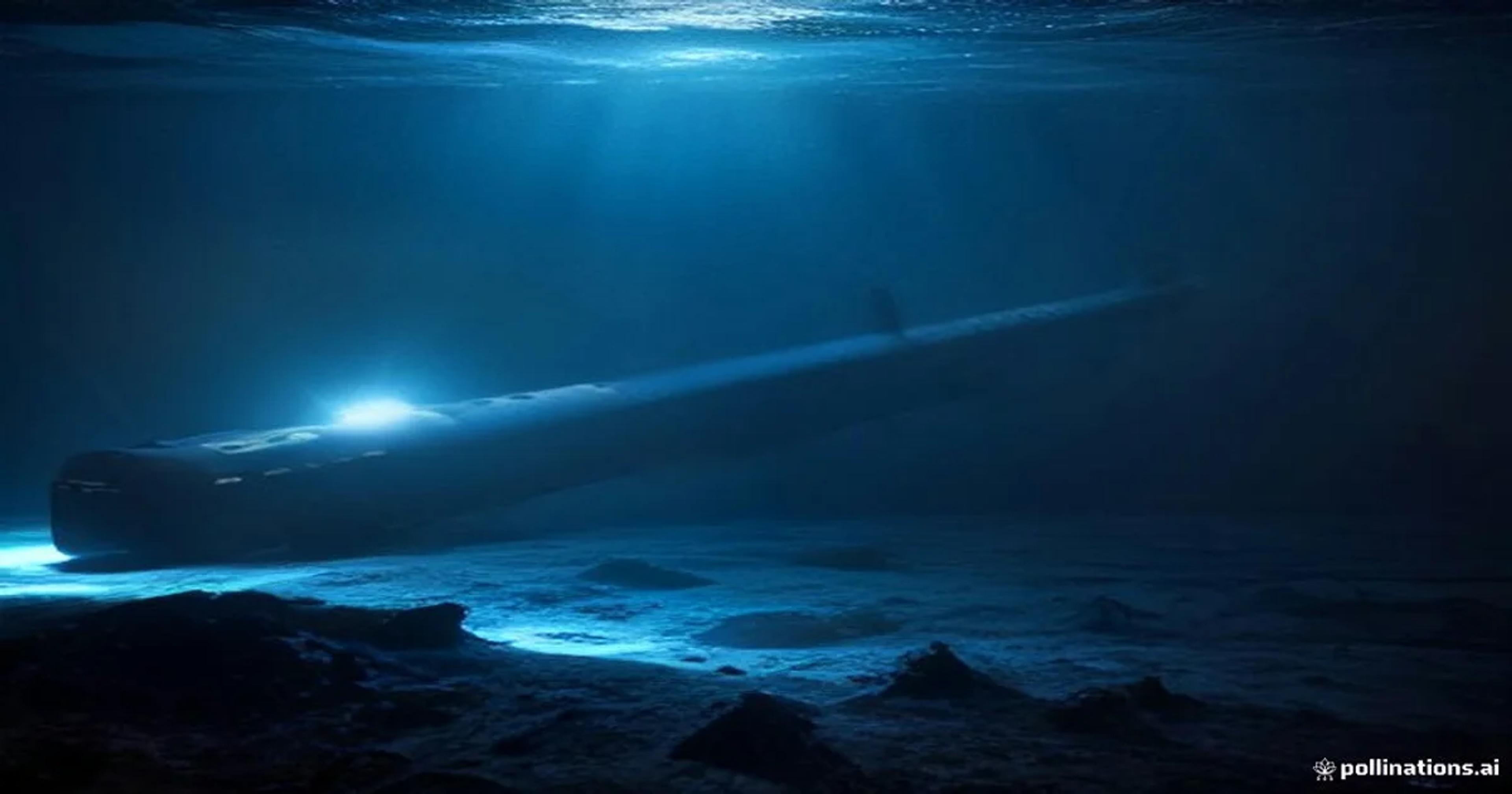 An autonomous underwater vehicle mapping the dark deep-sea floor using advanced sonar and AI systems