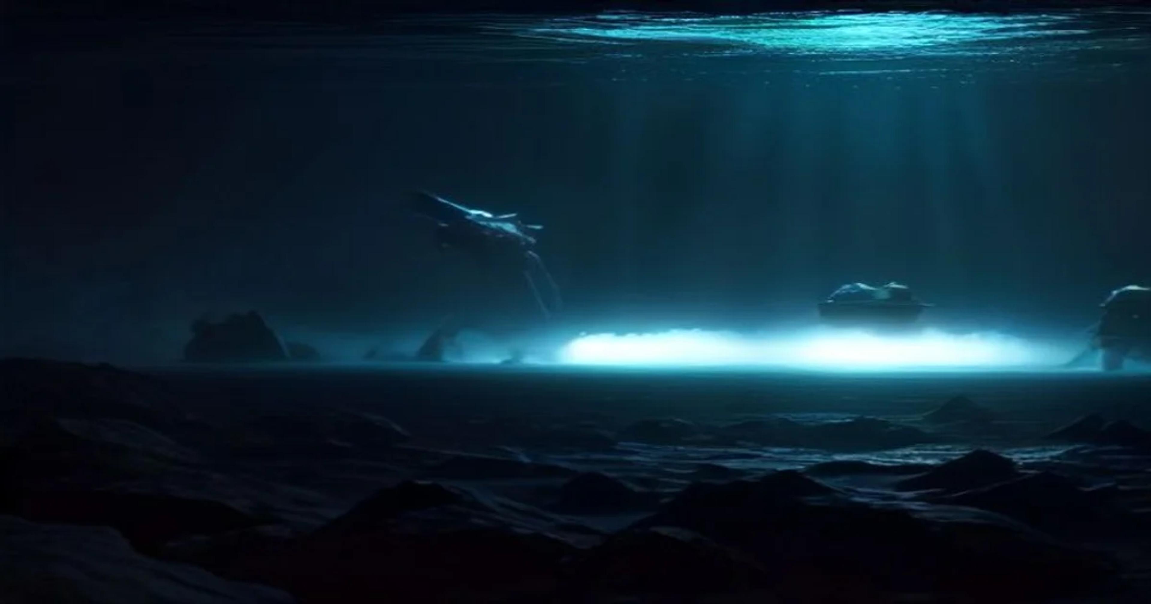 Autonomous underwater robots performing sustainable deep-sea mining operations with advanced sensor arrays.