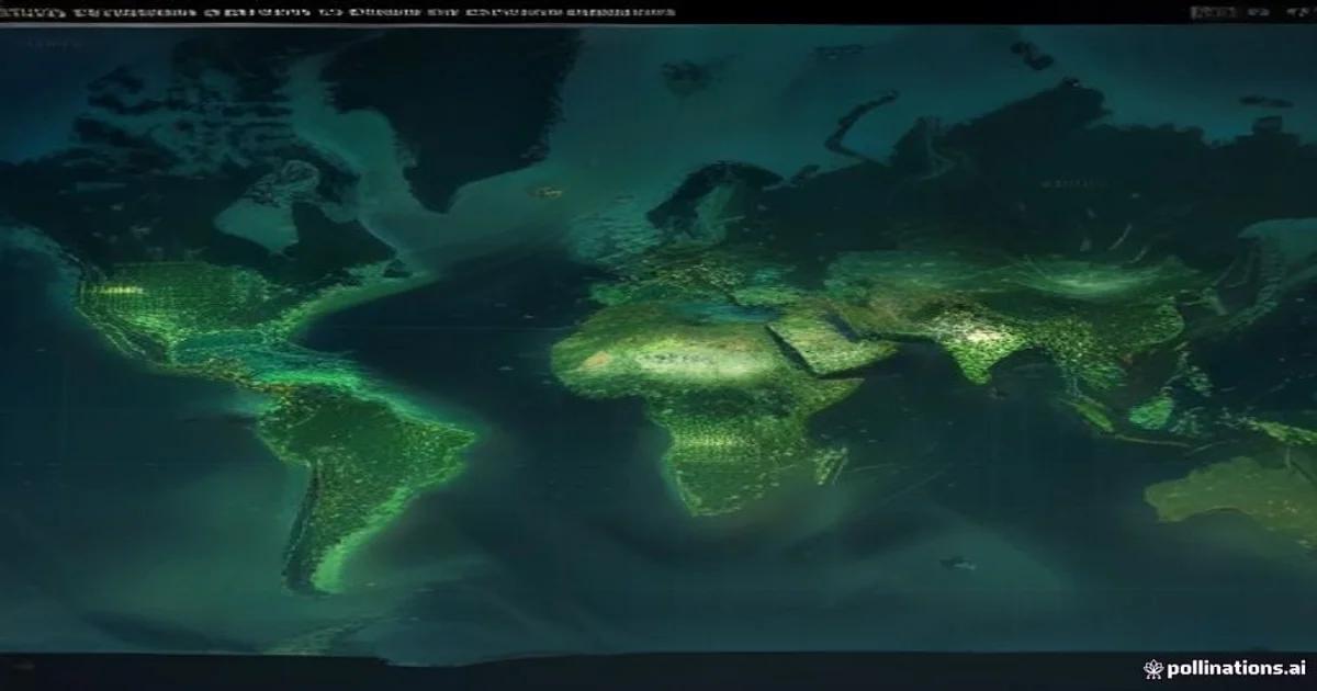 Digital globe showing interconnected logistics nodes with AI data streams flowing across continents.