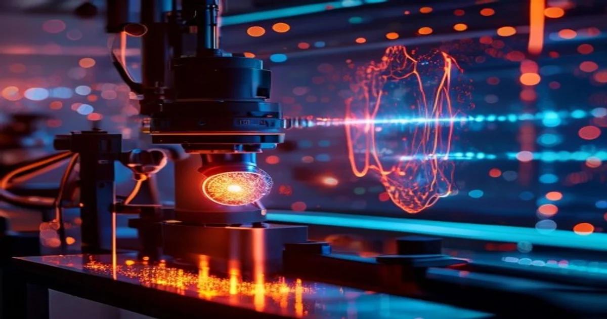 Digital rendering of an automated spectroscopy lab interface with integrated machine learning analytics.