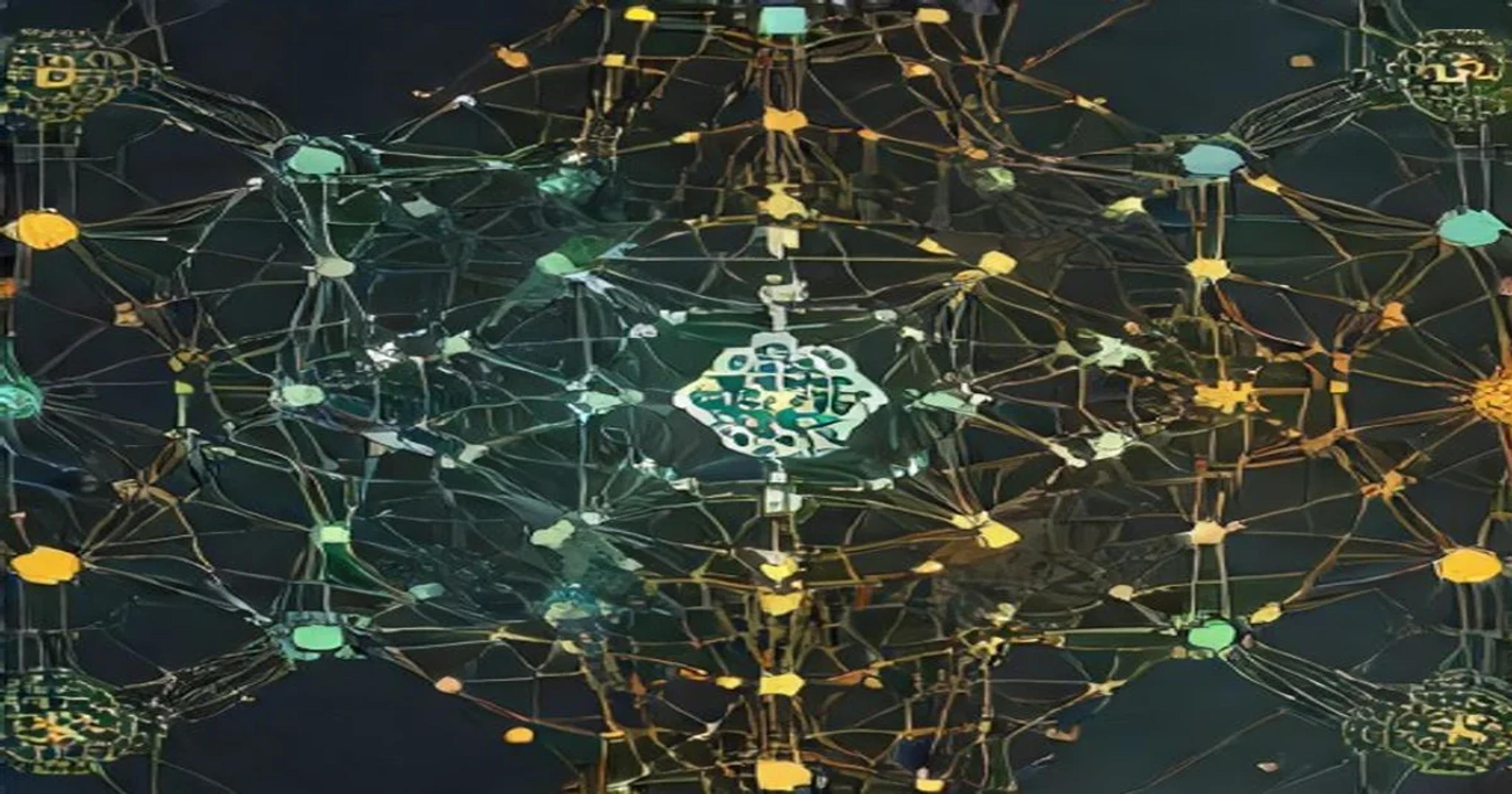 Digital network overlaying a global map, symbolizing AI's impact on national power and international relations.