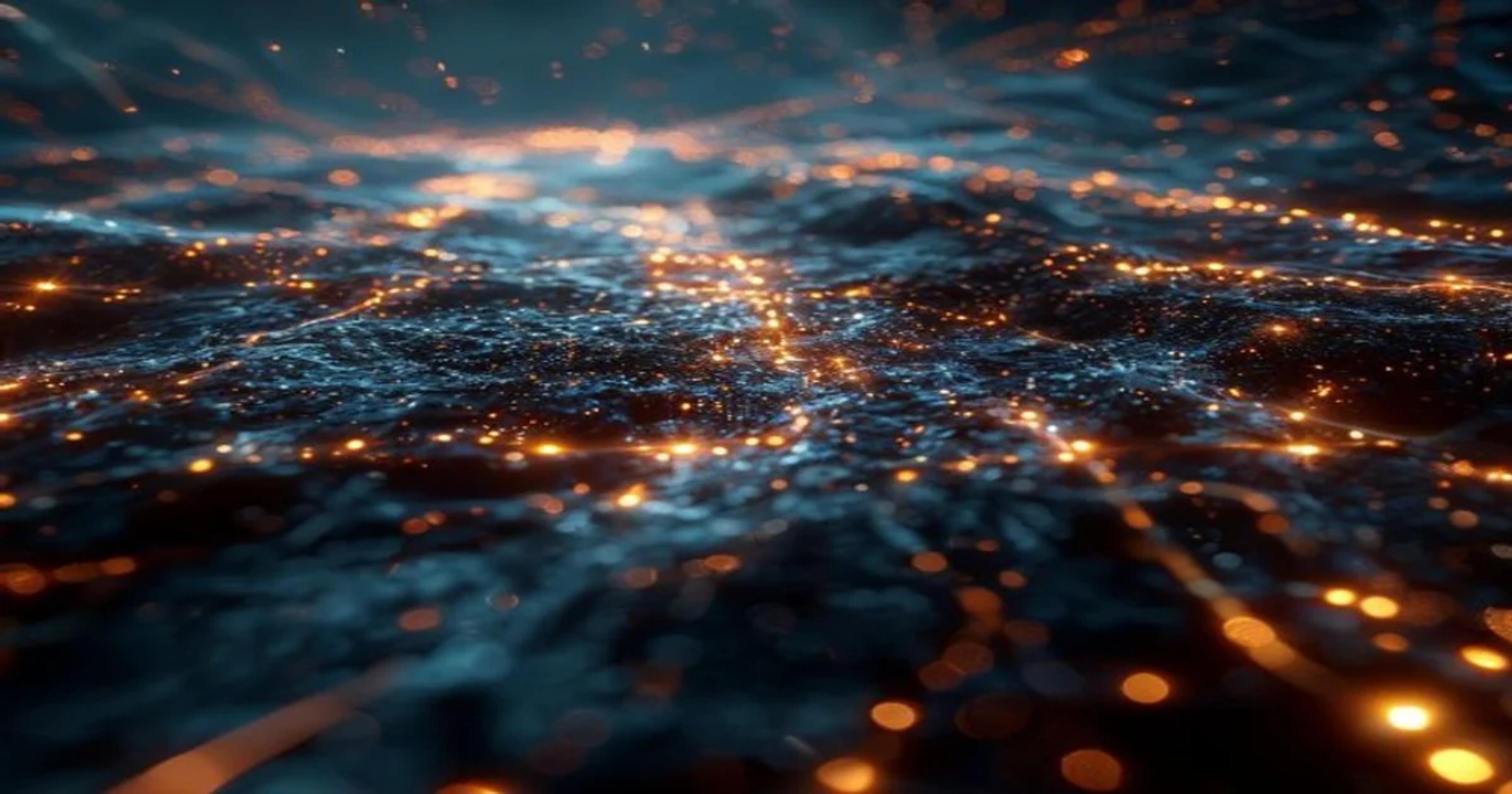 Conceptual visualization of digital neural networks constructing abstract linguistic symbols and alphabets.