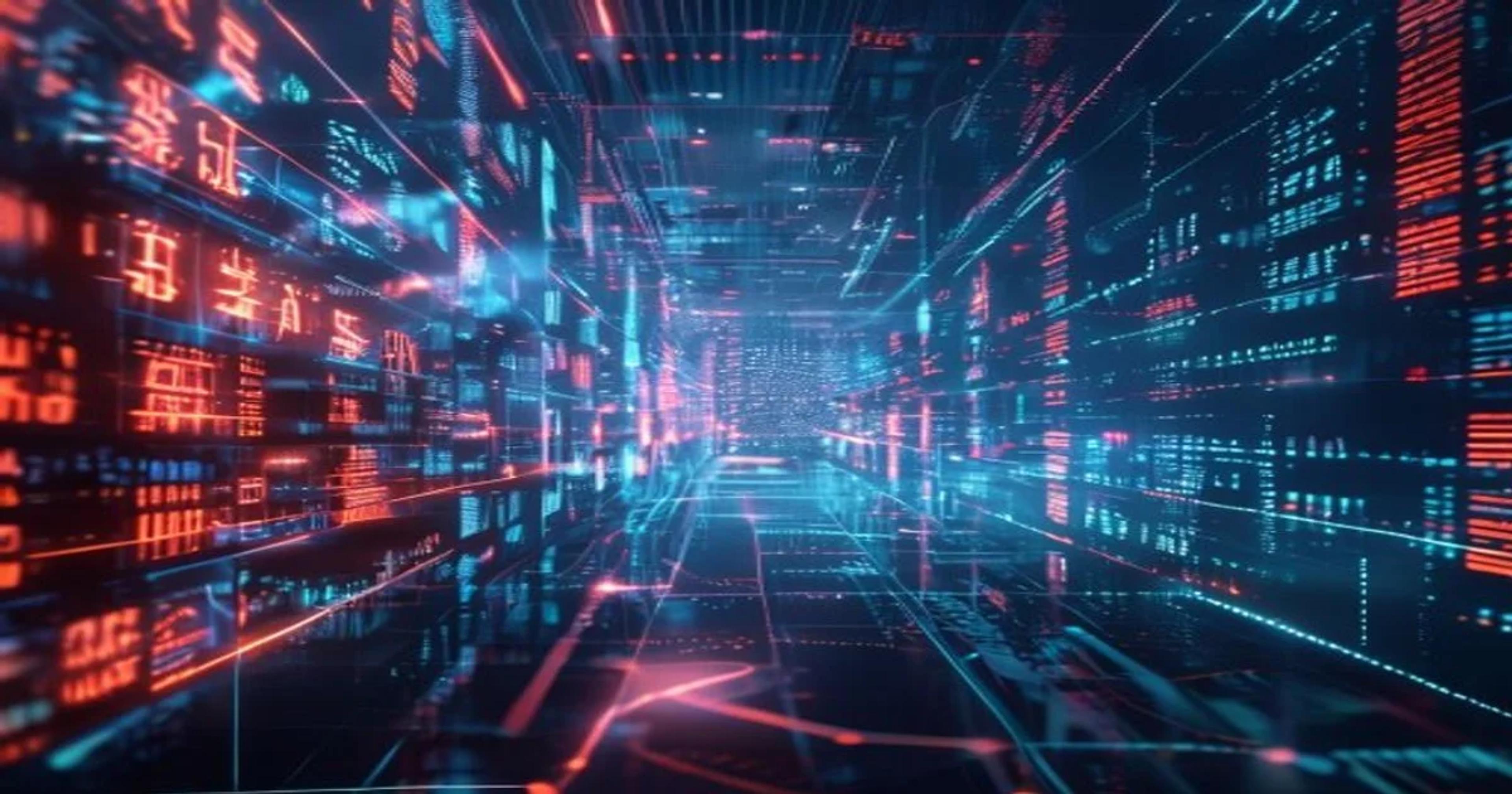 Graphical representation of AI stock market data with integrated neural network visuals