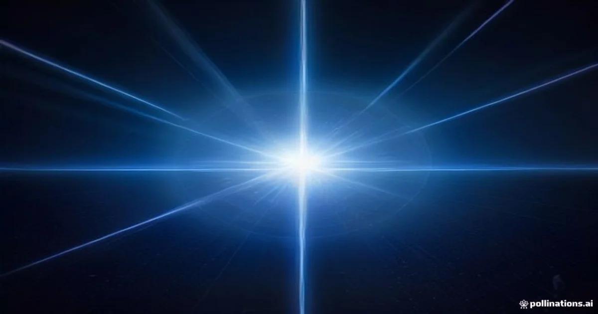 A glowing holographic musical staff displaying adaptive notation in a dark studio.