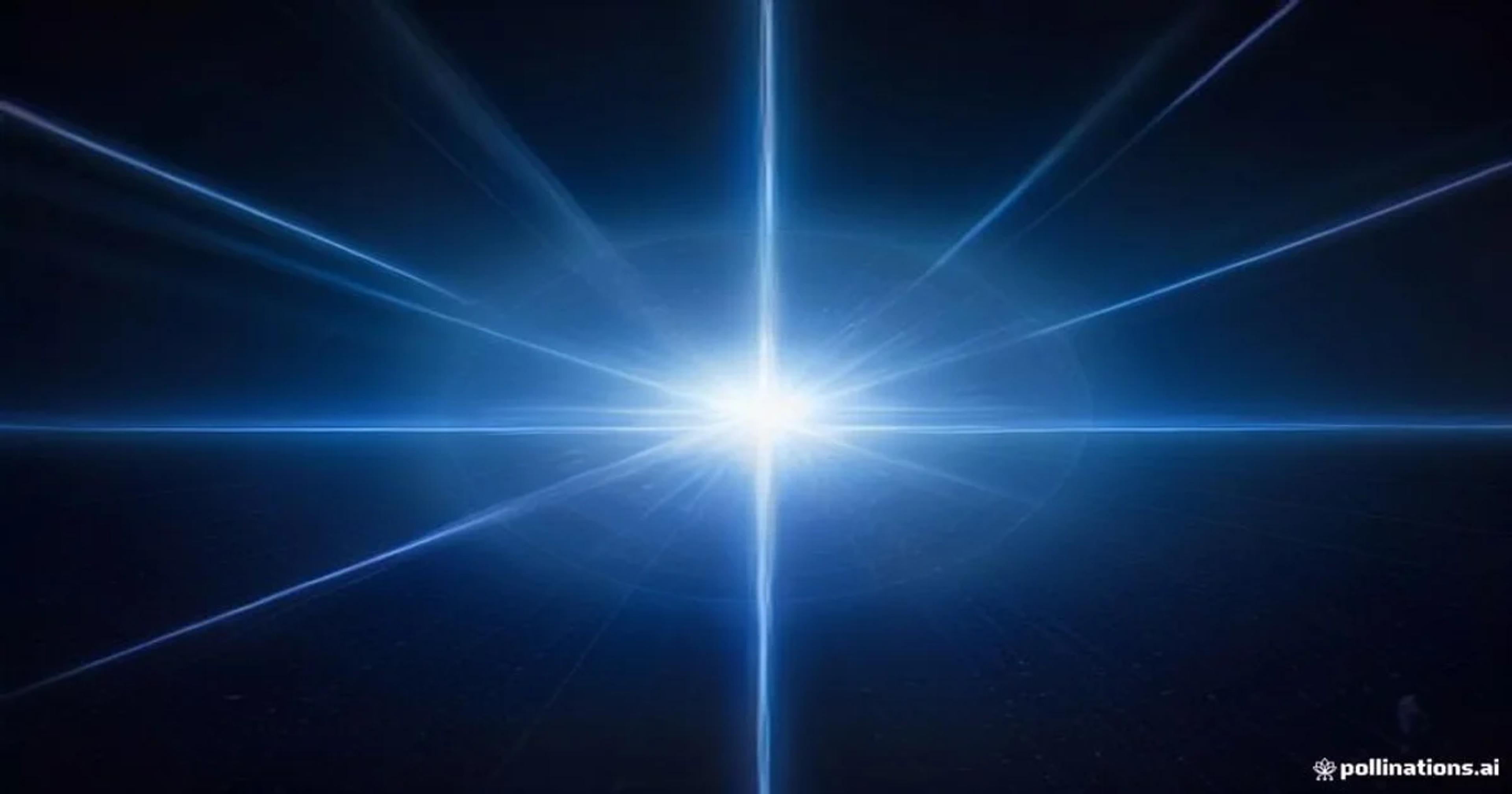 A glowing holographic musical staff displaying adaptive notation in a dark studio.