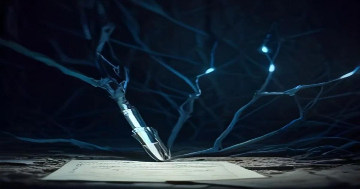 An advanced artificial intelligence algorithm digitally restoring an ancient historical document.